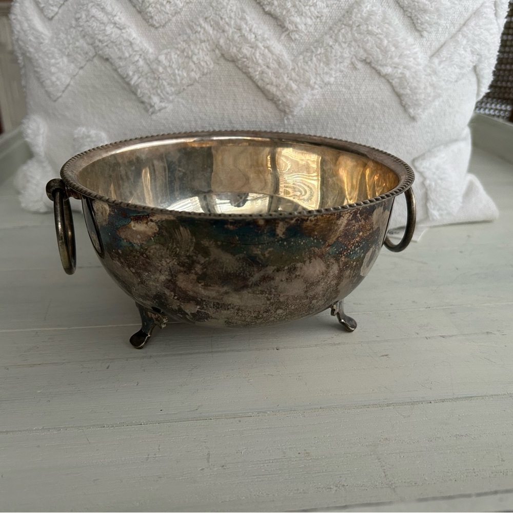 Silver Footed Bowl with Handles